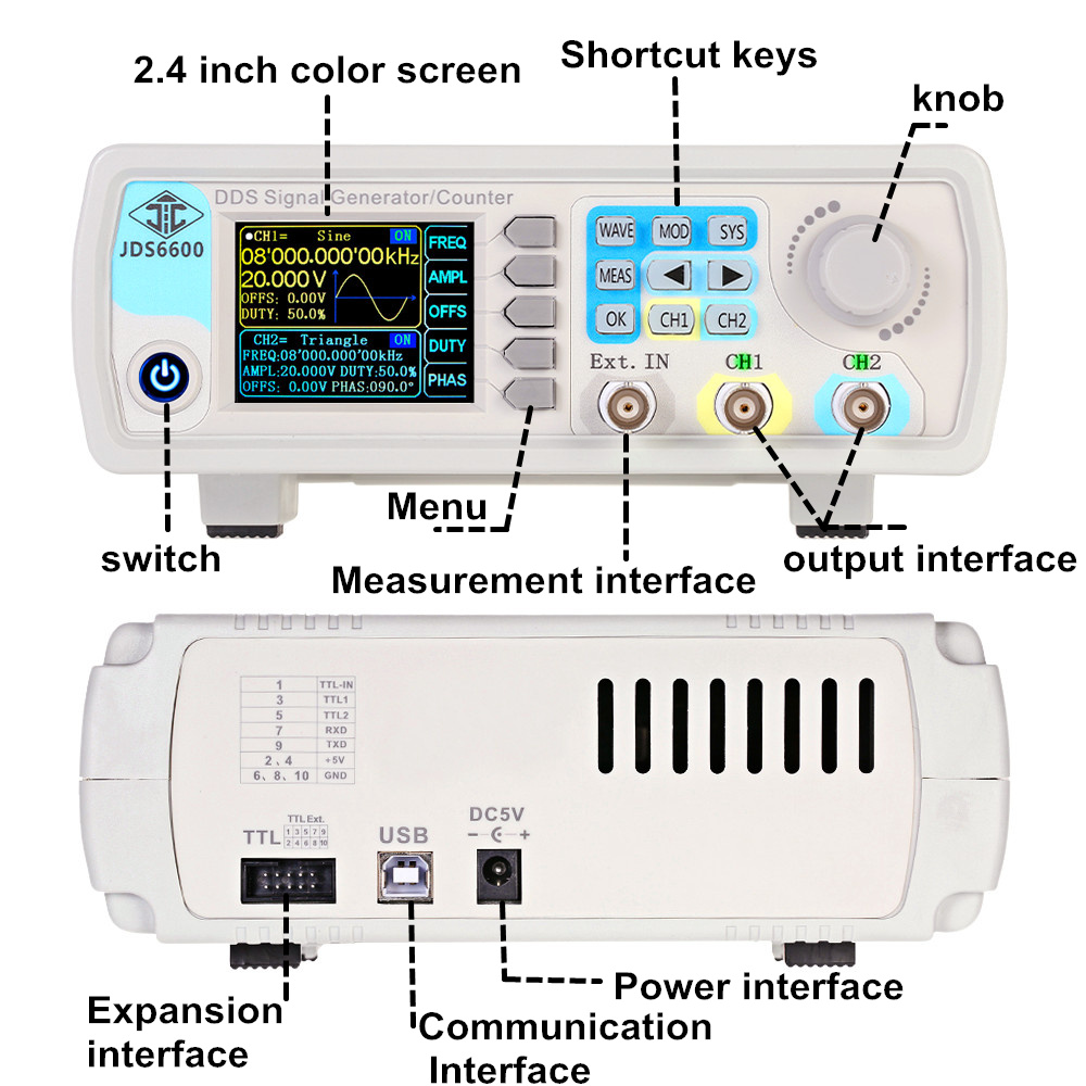 YAO JDS6600 15/30/40/50/60MHz  - Dual Channel Arbitrary Waveform Function Generator 60Mhz review and price